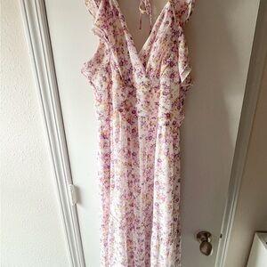 Arula/Altar’D State Floral Maxi Dress with Ruffle Sleeves